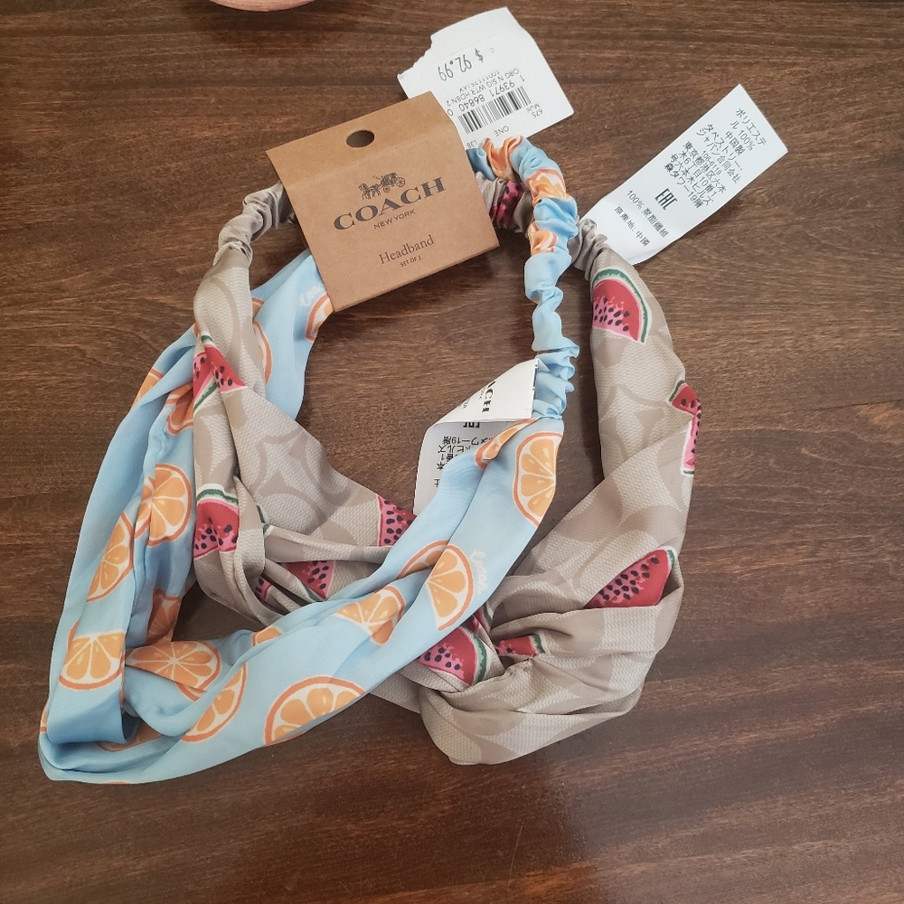 Brand new orange and watermelon coach headbands